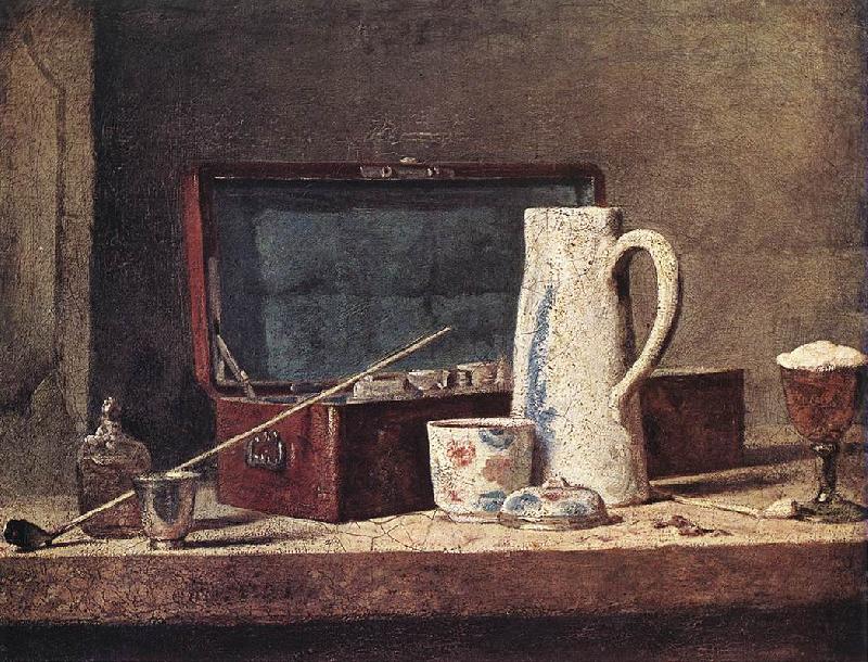jean-Baptiste-Simeon Chardin Still-Life with Pipe an Jug Sweden oil painting art